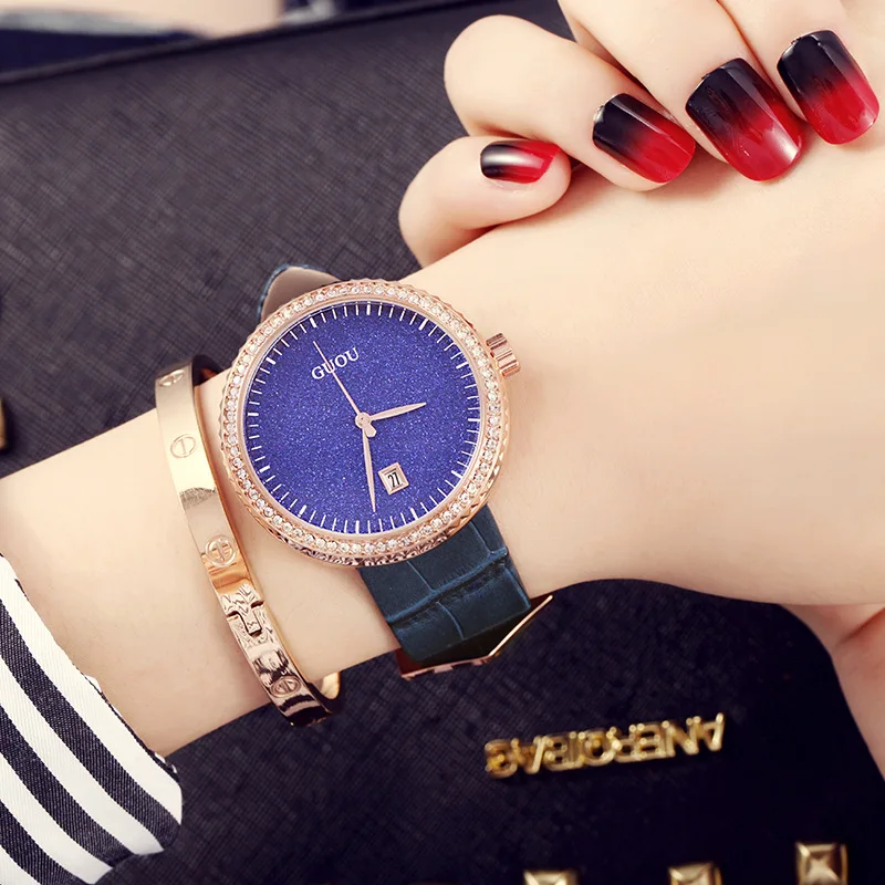 

GUOU Brand Dress Women Watches Creative Casual Quartz Ladies Watch Girls Lovers Clock Bracelet Women Wristwatch gift Relogio