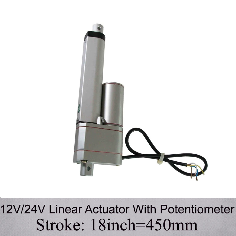 Linear Actuator With Potentiometer And Feedback Dc 12/24v 18inch/ 450mm