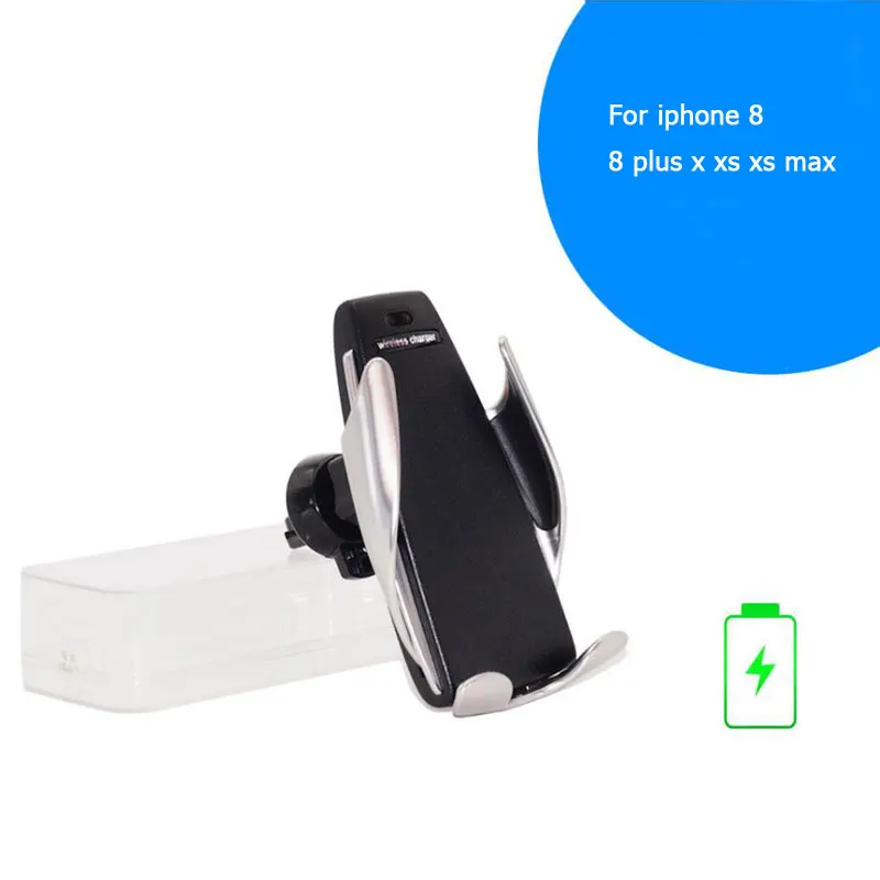 Умное автоматическое зажимное автомобильное беспроводное зарядное устройство для IPhone Xs Max 8 7 Plus XR Автомобильный держатель для телефона быстрое зарядное устройство кронштейн для крепления на вентиляционное отверстие - Цвет: 4