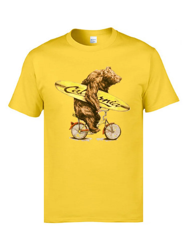 California 9149 Round Neck T-Shirt Summer/Autumn Tops T Shirt Short Sleeve Family 100% Cotton Unique Top T-shirts 3D Printed Men California 9149 yellow