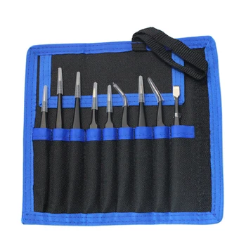 

ESD Tweezers Tools Kit Precision Antistatic Tip Curved Straight Stainless Steel Tweezers Nipper Repair Tool