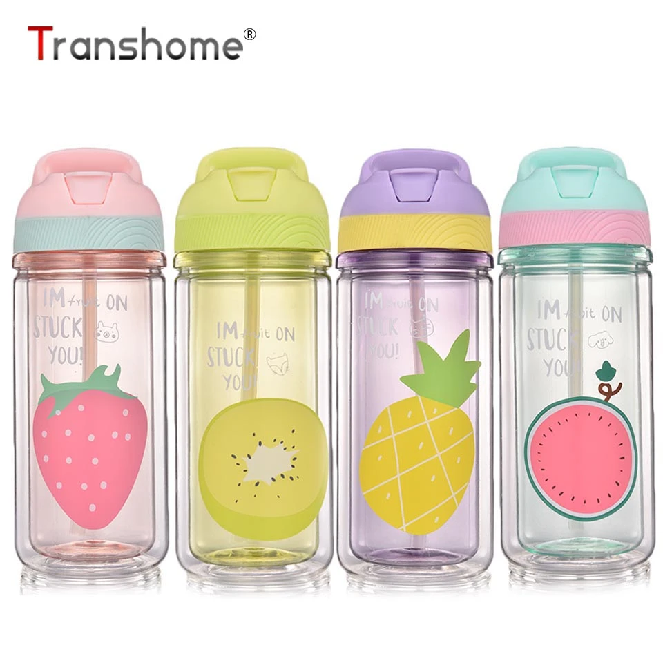Transhome Portable Plastic Water Bottle Bpa Free Drinking Bottle With Straw Water Bottles For Children Kid 360ml Sport Drinkware Water Bottle Water Bottles Plasticdouble Wall Water Bottle Aliexpress