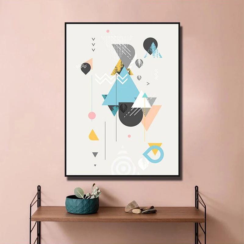 N-rdico-Cor-Pintura-Da-Lona-Abstrata-Hist-ria-Colorida-Geometria-C-pia-do-Cartaz-do