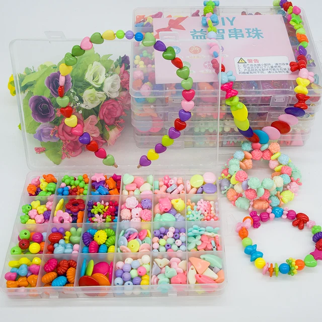 1Box Child Beaded Toys Kit Kids Beads Set Creative Loose Beads For DIY  Bracelets Necklace Crafts Jewelry Children Toy Gifts - AliExpress