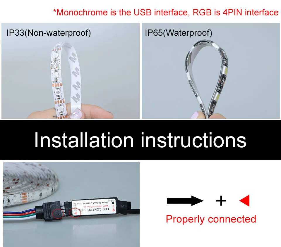 Foxanon Brand DC 5V 5050 RGB Led Strip 5M 60ledM 300LEDS Waterproof Flexible Light + 24key IR Controller + USB Power08