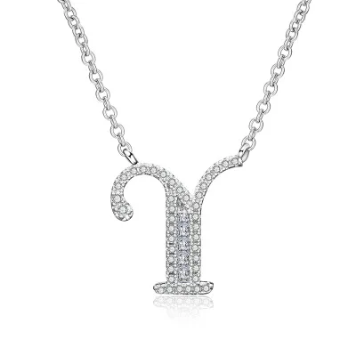 Dovolov дизайн блестящее 26 букв Европейское и американское ожерелье для ключицы для женщин модное ювелирное изделие D362 - Окраска металла: Y