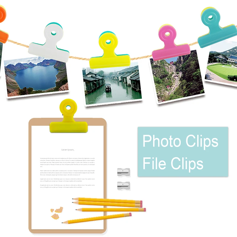 Bag Clips 8Pcs/lot Multifunction Fresh Food Photo File Assorted Colors Air Tight Seal Grip for Kitchen