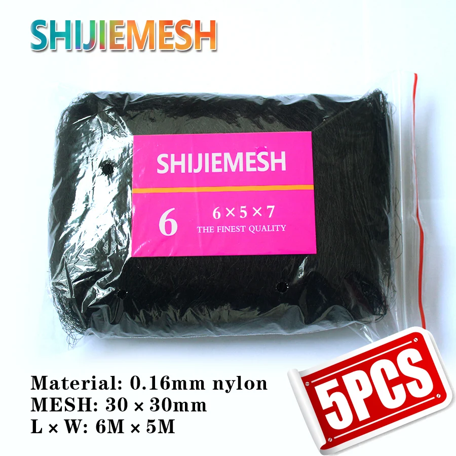 Tasche Profonde Di Alta Qualità 6M X 5M 30Mm Trappola Per Uccelli Anti Bird Net Nylon Monofilamento 0.16Mm Rete Nebulizzata Per Uccelli Annodata 5 Pez