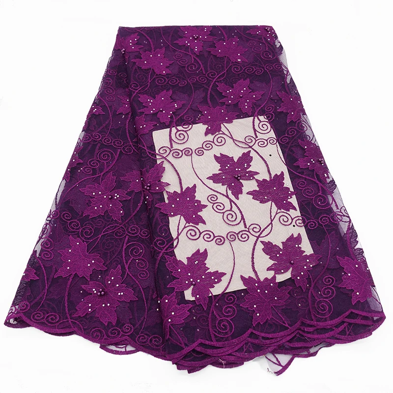

African Lace Fabric 2019 High Quality French Tulle Lace Fabric Embroidery Mesh Nigerian Laces Fabric For Wedding Dress