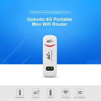 

Portable 4G Mini Wifi Router Usb Modem High Speed 100Mbps LTE FDD Stable Signal Transmission With SIM Card Slot(White)