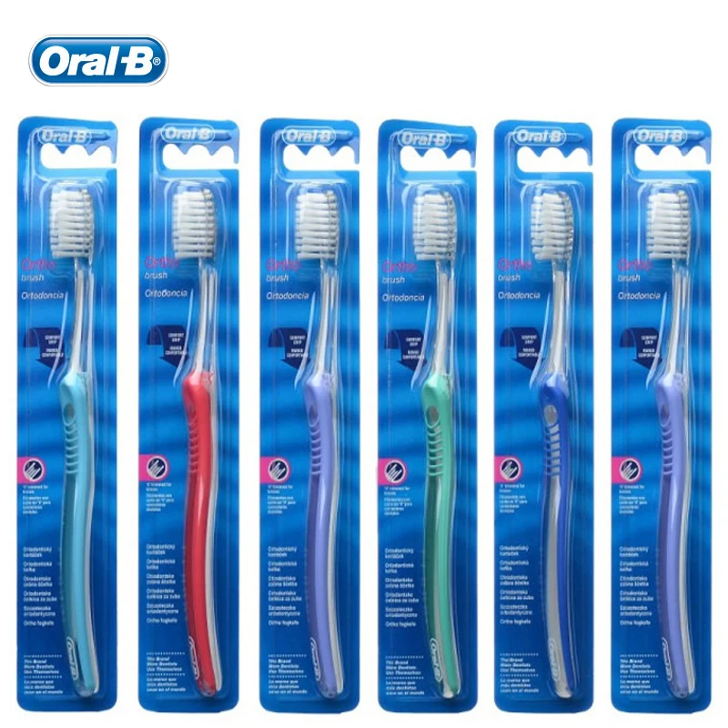 Aparado para Chaves Escova de Dentes Escova para Ortodontia Oral Dentes Branqueamento Profunda Limpo 5 Cores Entrega Aleatória 6 Pces = 1 Pacote b