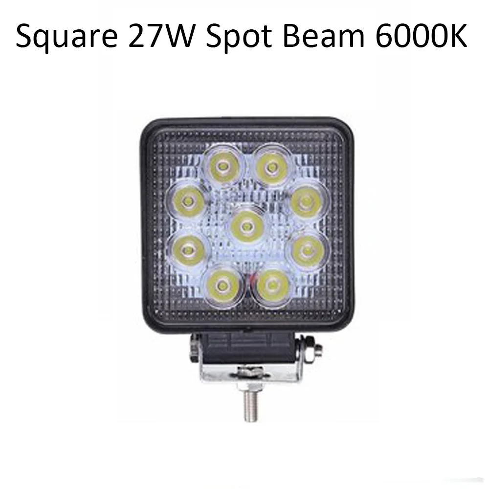 

ECAHAYAKU 4 inch Square 27W LED Work Light Spot/Flood Light IP67 Waterproof Dustproof Shockproof for Offroad vehicle ATVs Lamp