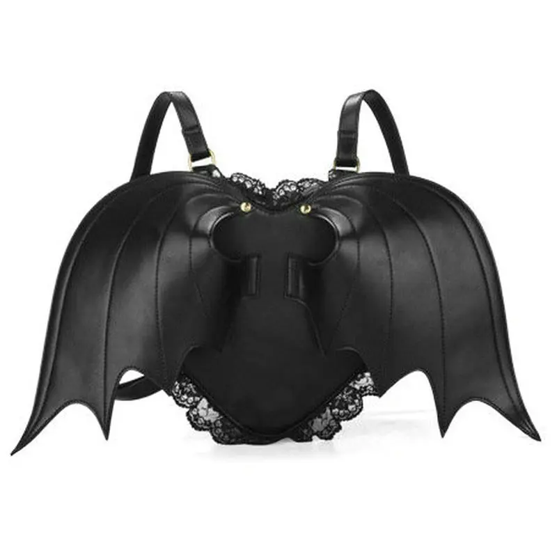 Buy Halloween bat backpack black heart shape bag with