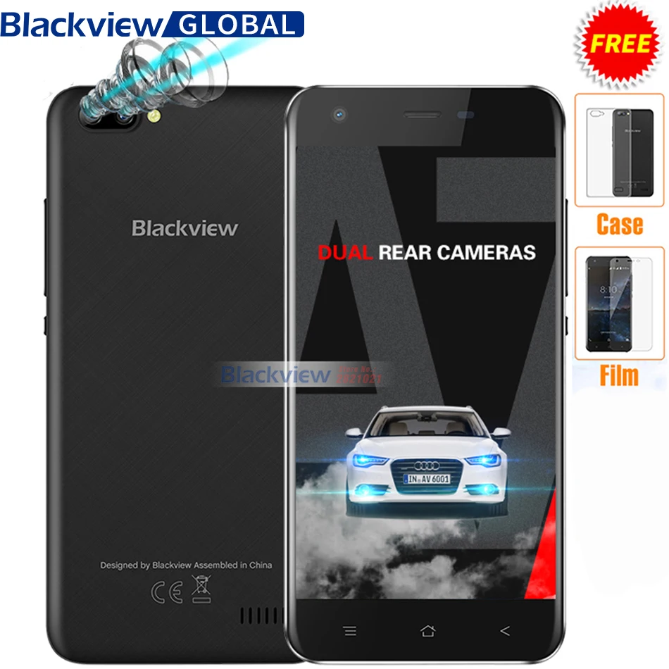Оригинал Blackview A7 Android 7.0 mtk6580a 4 ядра 5.0 дюймов Оперативная память 1 ГБ Встроенная 8 3