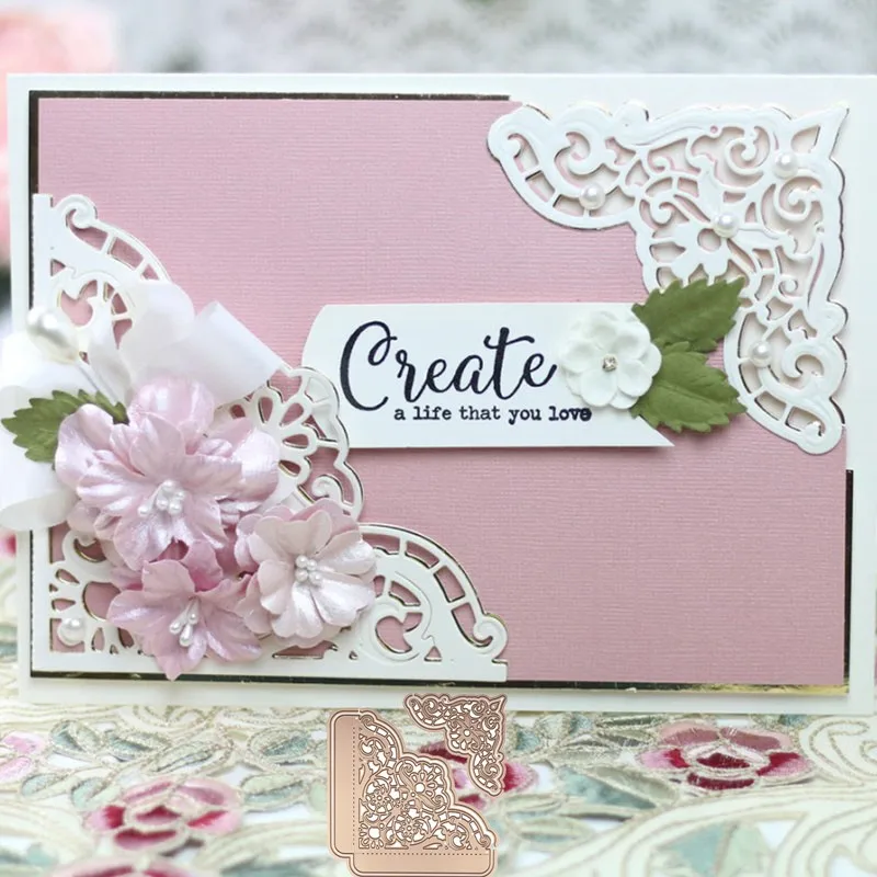 

2pcs Basket Borders Corners Metal Cutting Dies For DIY Scrarpbooking Embossing Paper Cards Making Decorative Crafts New 2019