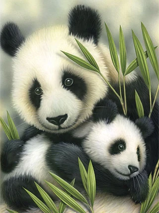 LIPHISFUN Needlework Diamond Painting 5d Embroidery Cute Panda Family Square Drill Full Home Decoration | Дом и сад