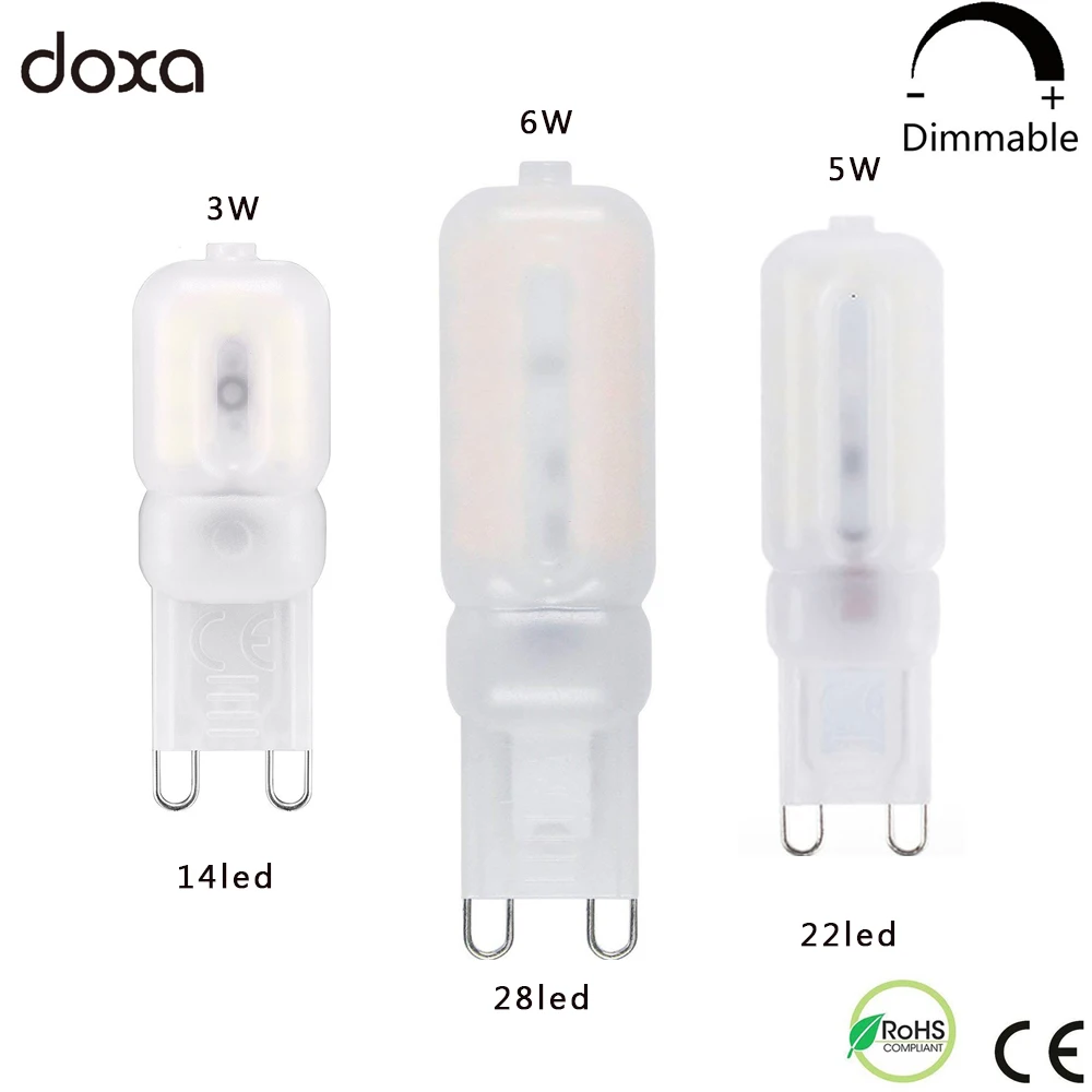 G9 LED lamp 220V 110V dimmable 3W 5W 6W leds bulb 14LED 22LED 28LED 2835SMD lampada lampara bombillas Replace 20/40W 50W Halogen G9 LED lamp 220V 110V dimmable 3W 5W 6W leds bulb 14LED 22LED 28LED 2835SMD lampada lampara bombillas Replace 20/40W 50W Halogen