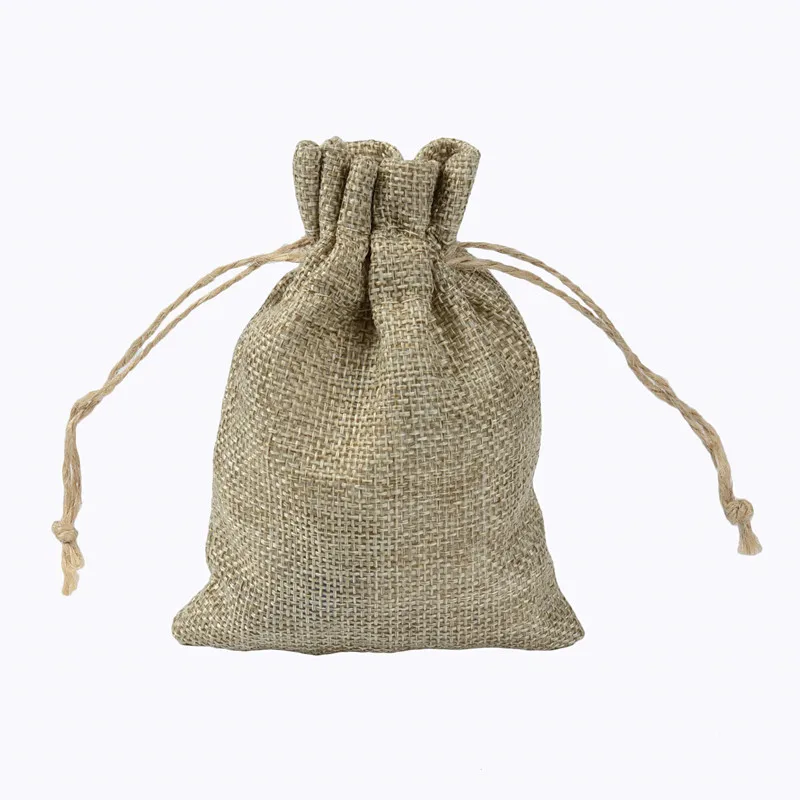 50pc10x15cm Лен маленькая сумка игрушки, украшения сумка для хранения подарок drawstring свадьбы конфеты сумка