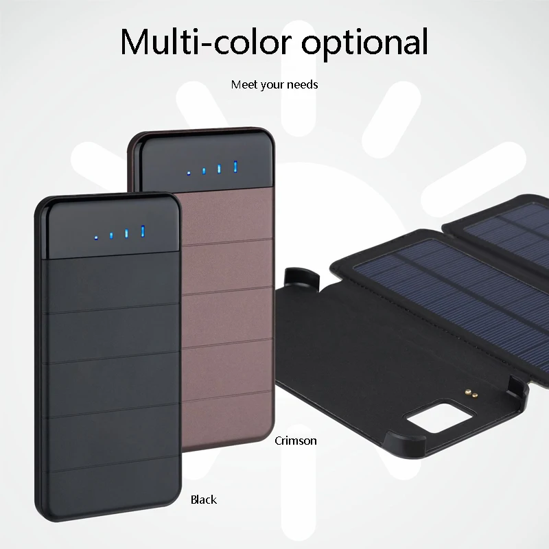 New Style Solar Power Bank 20000mAh Waterproof Solar Charger External Battery Backup Pack Powerbank For iPhone X Xiaomi Tablets