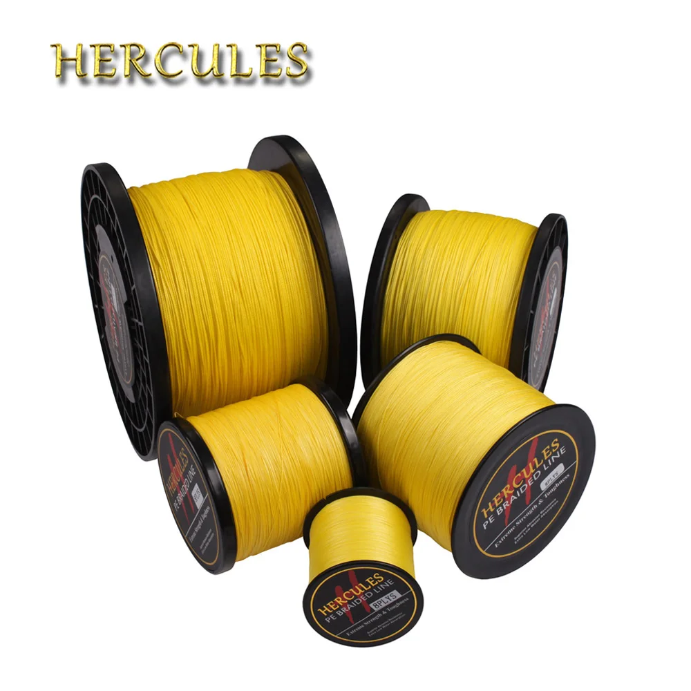 Hercules Yellow Braided Fishing Line 2000M Carp Fishing 10LB 200LB ...