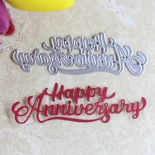 Mutlu yıldönümü Metal Kesme Ölür Şablonlar için DIY Scrapbooking/fotoğraf albümü Dekoratif Kabartma kendi başına yap kağıdı Kart Yapımı Proje