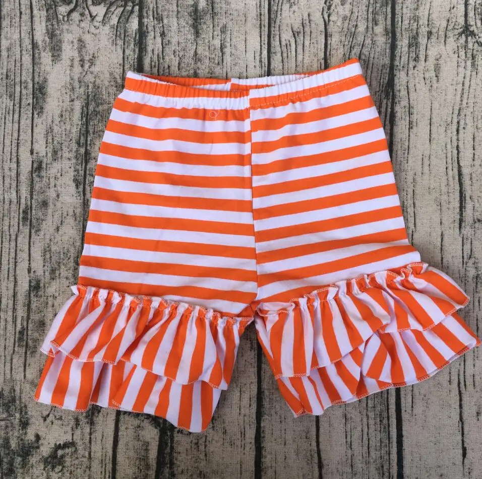 Solid Hot Sale Color Shorts Double Ruffled cotton baby Outfit Dance
