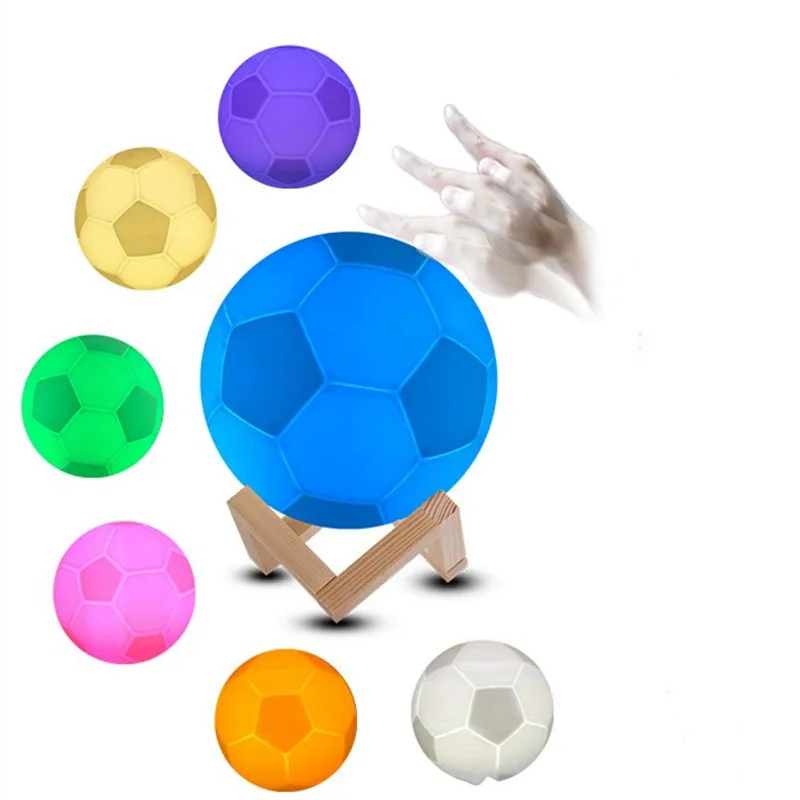 3D иллюзия Лампа Футбол ночник футболу настольная лампа клуб Декор 7 цветов Командные виды спорта подарок для Для мужчин Футбол вентилятор