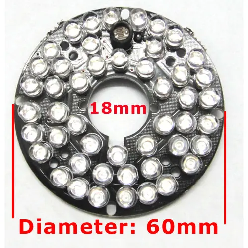 10pcs 48 LEDs 5mm Infrared IR 90 Degrees Bulbs Board 850nm Illuminator