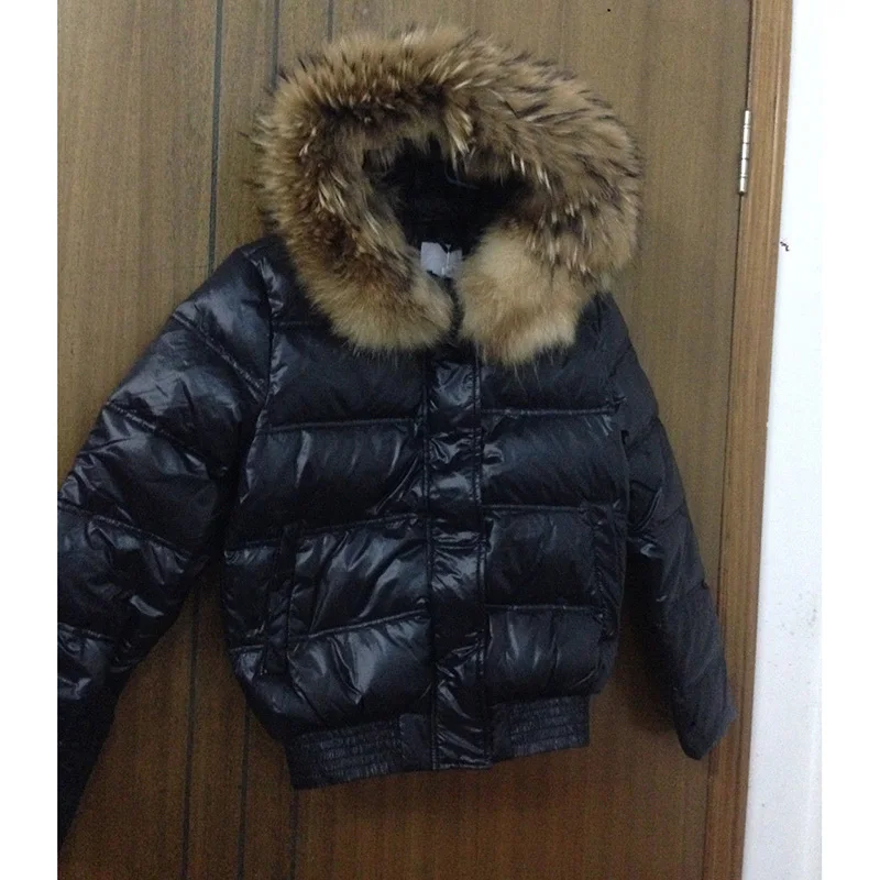 astounding  Women Winter Jacket Coat Real Raccoon Fur Hood Fashion Overcoat Thicken Garment Warm Jacket Black B
