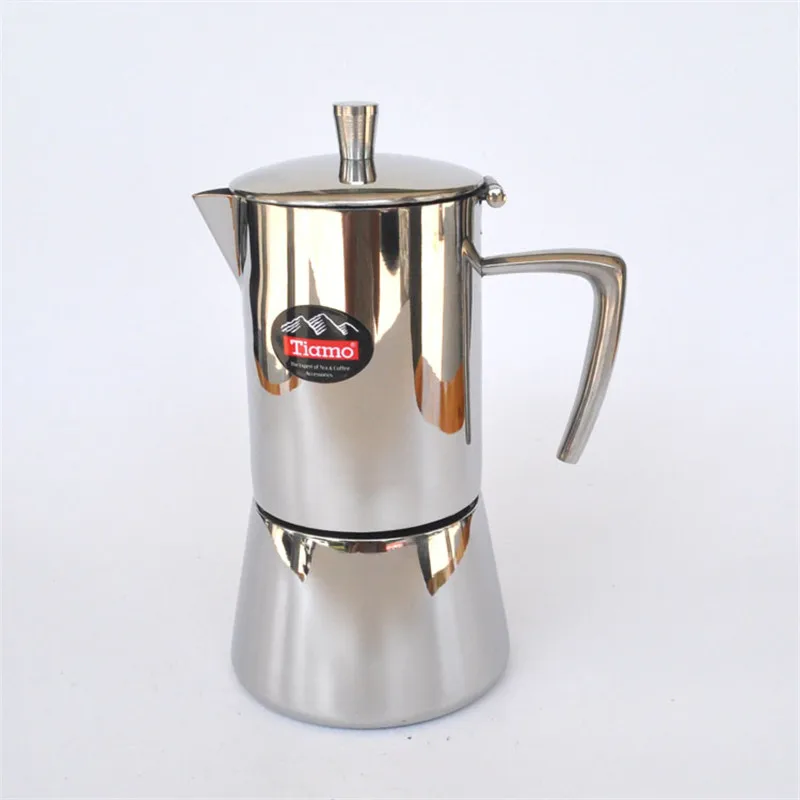 Stainless steel Moka pot 4 cups filter cartridge aluminum material mocha coffee pot coffee filter coffee