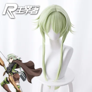 

2019 anime Goblin Slayer High Elf Archer Wig Cosplay Costumes Cosplay High Elf Archer Green slanted long hair 80cm Wigs
