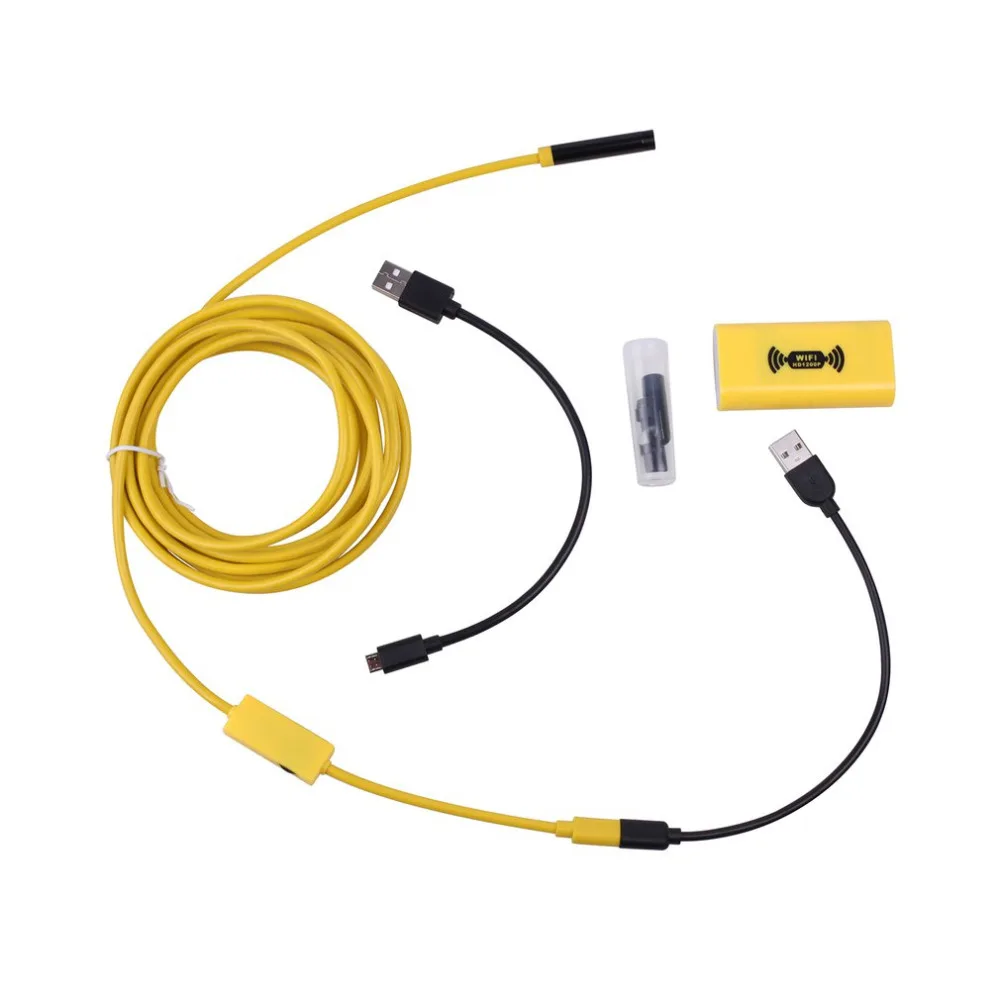 WIFI Endoscope Camera HD 1200P 2M Waterproof 110A Hard Wire 8mm 8 LED Borescope For Android PC IOS |