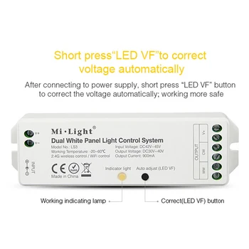

Milight LS3 led Dual White Panel Light controller ;DC42V~45V Input;DC30V~40V 900mA Output led Control System