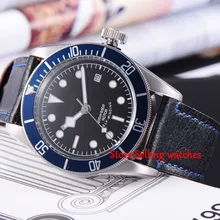 41 мм corgeut черный Циферблат Световой сапфир Стекло Автоматическая Мужские часы для дайвинга C02