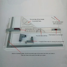 Школьные принадлежности, новинка, А3, доска для рисования, стол с линейкой параллельного движения, транспортир и регулируемый угол, чертеж, художественная живопись