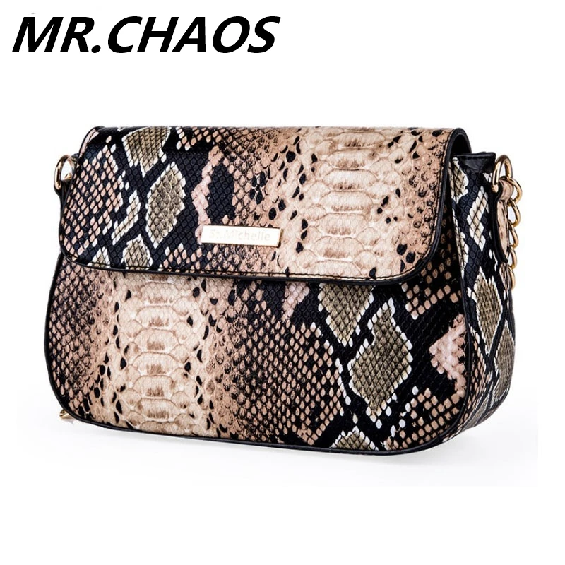 

Small Crossbody Bag For Women Fashion Snake PU Leather Shoulder Bag Female Chain Messenger Bag Women Brand Bag WLHB1790