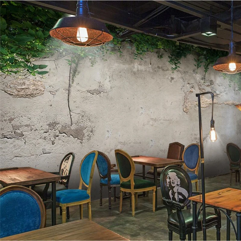 beibehang Custom wallpaper 3d photo mural green plant concrete wall living room bedroom wallpaper for walls 3 d papel de parede