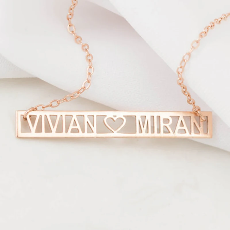 

2019 Any Personalized Name Necklaces Bar Shape Hollow Name Emb Fascinating Pendant Custom Name Necklace Personalized Jewelry