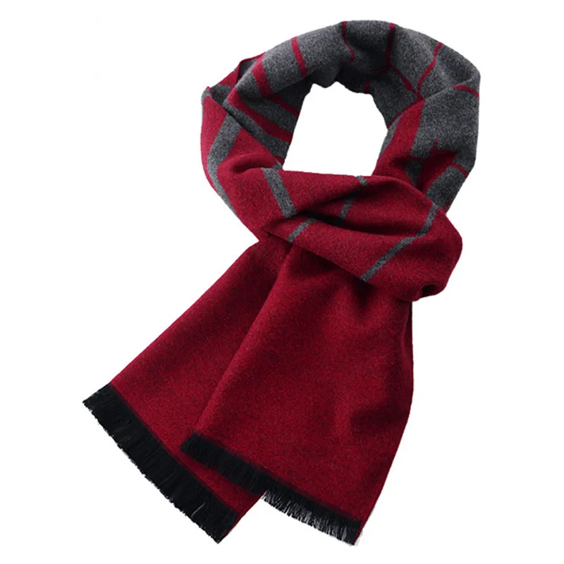 2017 Autumn Winter Men Scarf Cashmere Wool Striped Winter Warm Mens