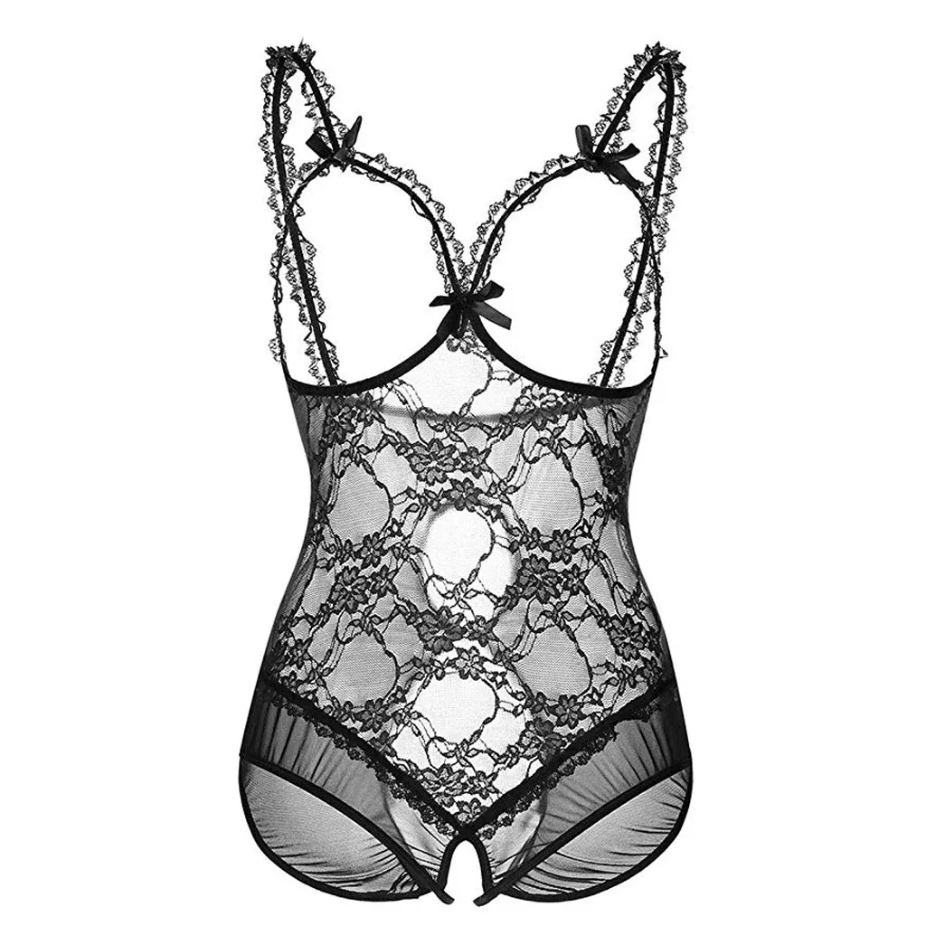 

Plus Size SMLXL 2XL 3XL Open Bra Open Crotch Women Lace Sexy Lingerie Hot Transparent Babydoll Dress Erotic Costumes Nuisette P5