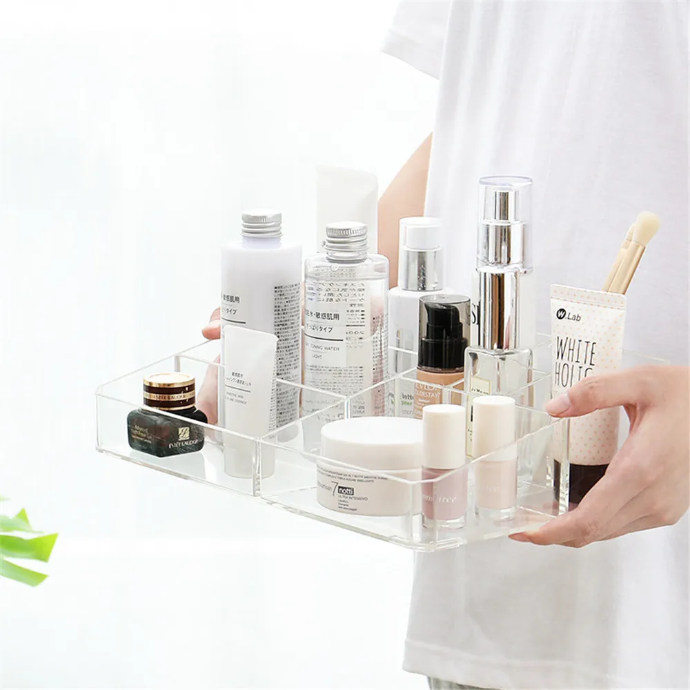 

Plastic Cosmetic Storage Box Desktop Makeup Perfume Organizer Transparent Makeup Container Desktop Sundry Storage Case 1pcs