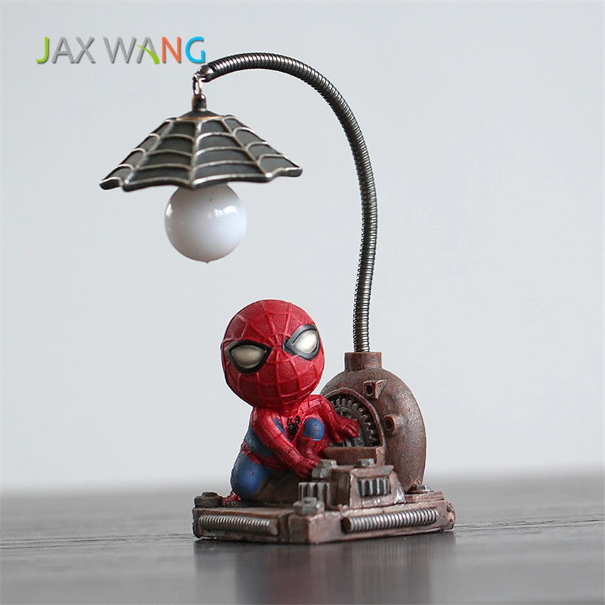 Супер человек-паук Мстители Юнион 3 светодиодный ночник из смолы ремесло детский Домашний Настольный светильник фигурки на день рождения, Рождество, свадьбу, подарки