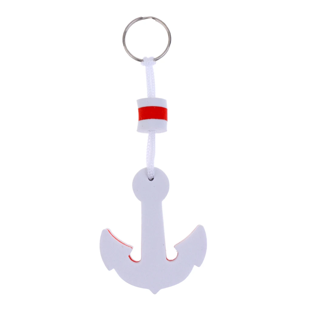 Marine Outboard Floating Keyring Sailing Kayak Fishing- Anchor Shaped White Marine Sailing Boat Float Sports Fan Key Chains