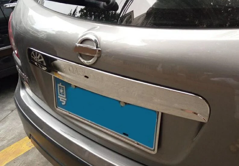 Подходит для Nissan Qashqai+ 2 2007-2011 2012 2013 с/без отверстия хромированный Автомобильный задний багажник задний номерной знак Накладка полоса
