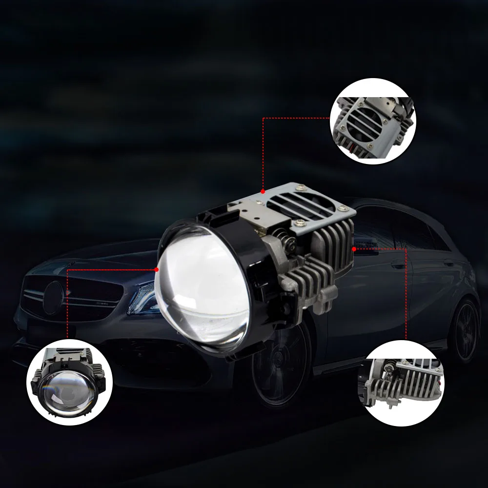 2,5 дюймов 40 Вт BI светодиодный объектив проектора Автомобильный светодиодный фонарь дальнего ближнего света для универсальной модели автомобиля h1 h4 h7 d1 hb3 hb4 модифицированный