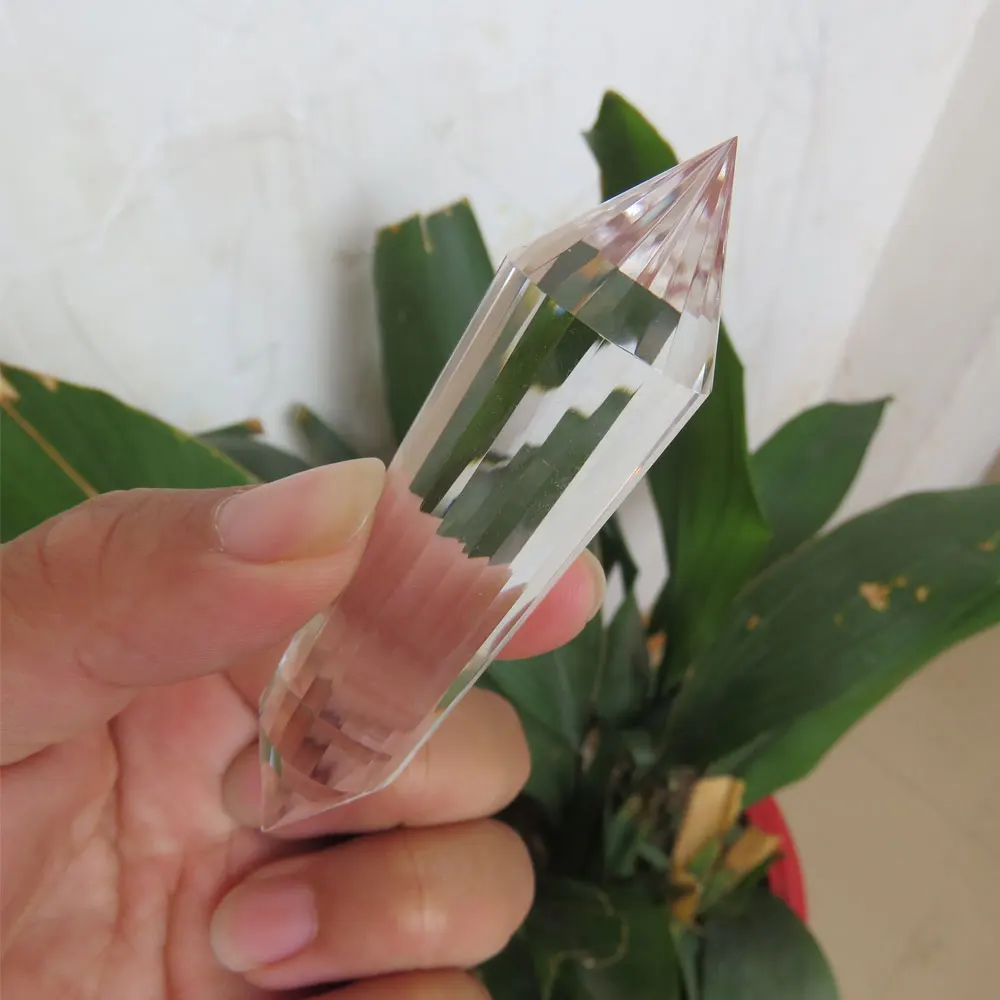 

New ! 24 sides 42g Natural Vogel Style Clear Quartz Crystal Double Terminated Point Wand Reiki Healing
