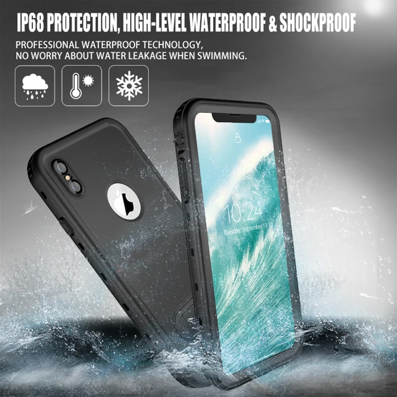 IP68 настоящий водонепроницаемый чехол для дайвинга iPhone XR XS Max защитный под водой