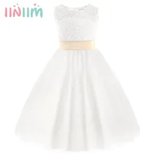 Iiniim/платье для девочек; Элегантные Платья с цветочным узором для девочек; летнее платье принцессы; кружевное платье в форме сердца для малышей; Vestido de festa; вечерние платья