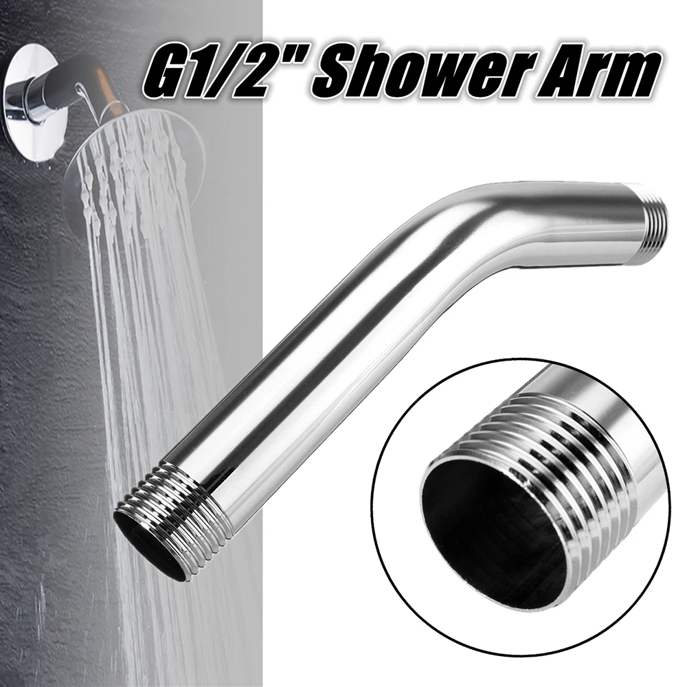 

G1/2" Stainless Steel Shower Tip Extension Angled Shower Arm Shower Pipe 150mm