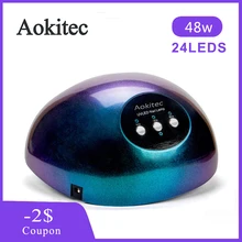 Aokitec светодиодная УФ-лампа для ногтей для всех гелей для полировки ногтей 48 Вт Сушилка для ногтей с умным сенсором Профессиональная домашняя лампа для салона для маникюра